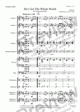 page one of He's Got The Whole World (GE/Score & Parts)