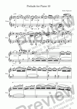 page one of Prelude for Piano no 10