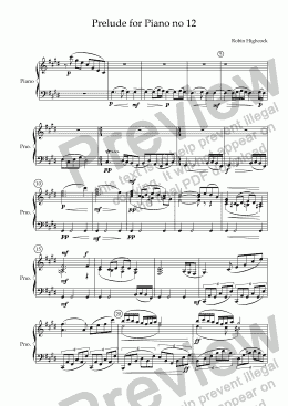 page one of Prelude for Piano no 12