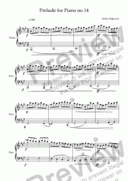 page one of Prelude for Piano no 14