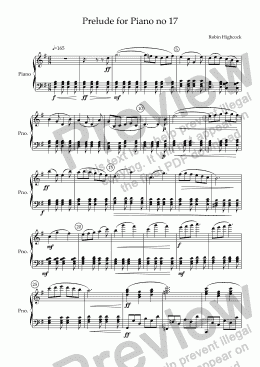 page one of Prelude for Piano no 17