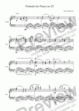 page one of Prelude for Piano no 23