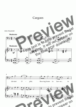 page one of Cargoes - Baritone Solo
