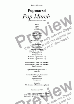 page one of Pop March  -for wind band-