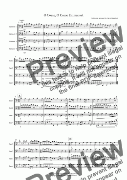 page one of O Come, O Come Emmanuel for Bassoon Quartet