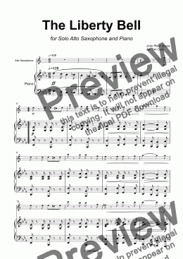 page one of The Liberty Bell for Alto Saxophone and Piano