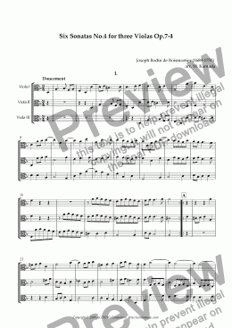 page one of Six Sonatas No.4 for three Violas Op.7-4