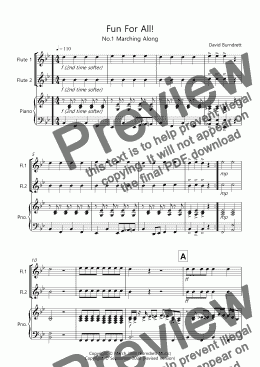 page one of Fun For All! for Beginner Flutes and Piano