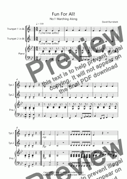 page one of Fun For All! for Beginner Trumpets and Piano