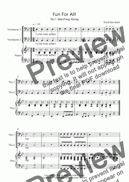 page one of Fun For All! for Beginner Trombones and Piano