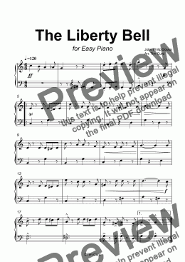 page one of The Liberty Bell for Easy Piano