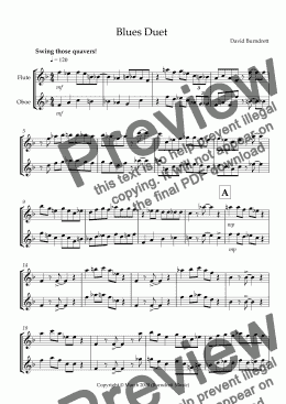 page one of Blues Duet for Flute and Oboe