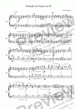 page one of Prelude for Piano no 25
