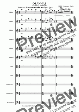 page one of Osannas (for string orchestra)