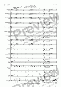 page one of Saturday Night Rag (SO/Score & Parts) - Lange Fassung / Long Version