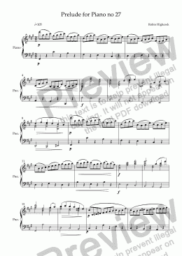 page one of Prelude for Piano no 27