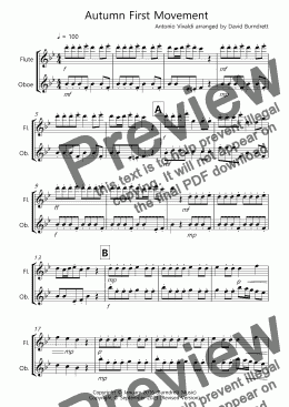 page one of Autumn (First Movement) for Flute and Oboe Duet