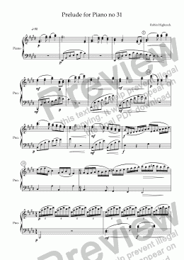 page one of Prelude for Piano no 31
