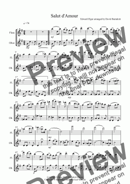 page one of Salut d'Amour Flute and Oboe Duet