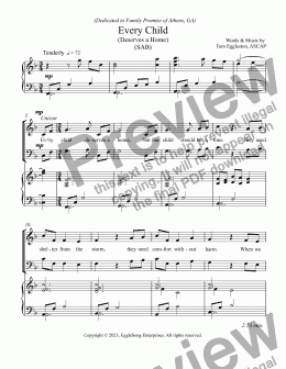 page one of Every Child, SAB, 6-15-23 - Full Score