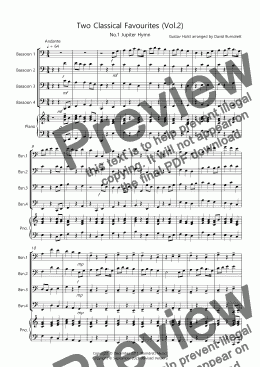 page one of 2 Classical Favourites for Bassoon Quartet (volume two)