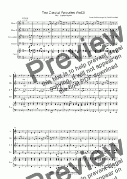 page one of 2 Classical Favourites for Double Reed Quartet (volume two)