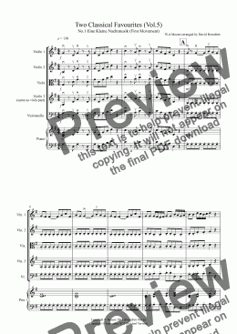 page one of 2 Classical Favourites for String Quartet (volume five)