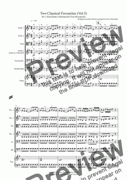 page one of 2 Classical Favourites for String Orchestra (volume five)