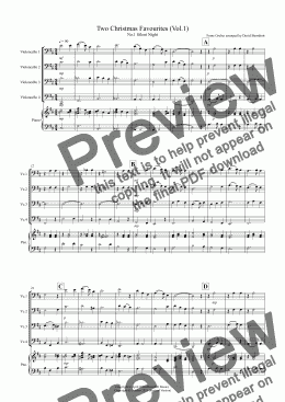 page one of 2 Christmas Favourites for Cello Quartet (Volume one)
