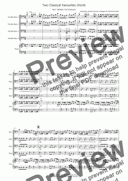 page one of 2 Classical Favourites for Double Bass Quartet (volume four)