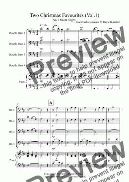 page one of 2 Christmas Favourites for Double Bass Quartet (Volume one)