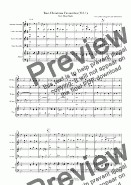 page one of 2 Christmas Favourites for Recorder Quartet (Volume one)