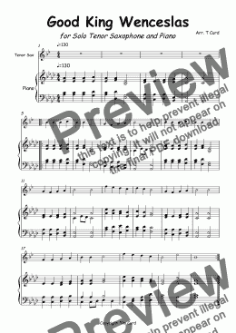 page one of Ding Dong Merrily on High for Tenor Saxophone and Piano