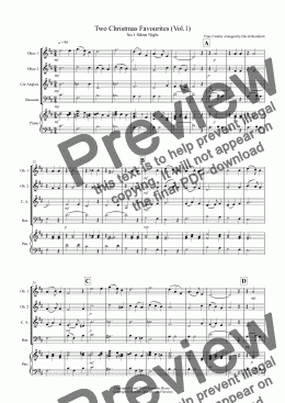 page one of 2 Christmas Favourites for Double Reed Quartet (Volume one)