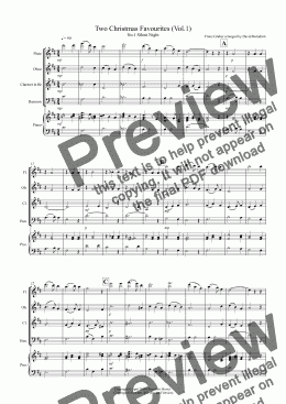 page one of 2 Christmas Favourites for  Wind Quartet (volume one)