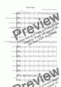 page one of Silent Night for Beginner and Advanced School Wind Band