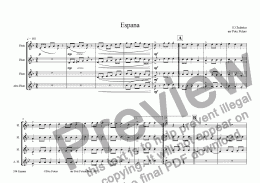page one of Espana [Flute 4tet] by E. Chabrier