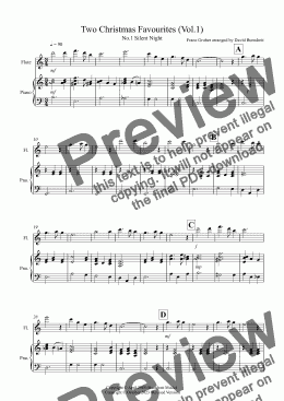 page one of 2 Christmas Favourites for Flute and Piano (volume one)