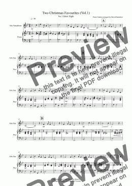 page one of 2 Christmas Favourites for Alto Saxophone and Piano (volume one)