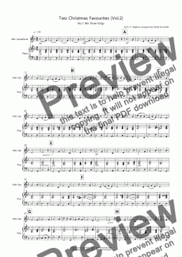 page one of 2 Christmas Favourites for Alto Saxophone and Piano (volume two)
