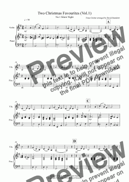 page one of 2 Christmas Favourites for Violin and Piano (volume one)