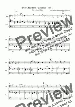 page one of 2 Christmas Favourites for Viola and Piano (volume one)