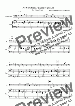 page one of 2 Christmas Favourites for Double Bass and Piano (volume one)