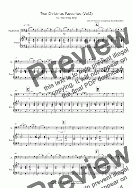 page one of 2 Christmas Favourites for Double Bass and Piano (volume two)