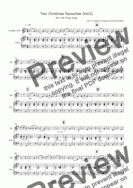 page one of 2 Christmas Favourites for Trumpet and Piano (Volume two)