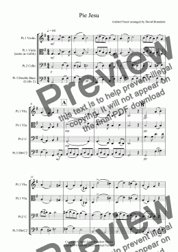 page one of Pie Jesu for Violin or Viola, Cello and Double Bass Trio