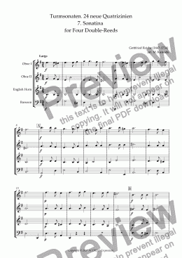 page one of Turmsonaten. 24 neue Quatrizinien 7. Sonatina for Four Double-Reeds