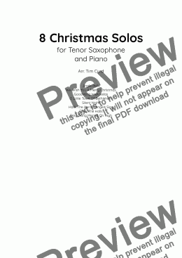page one of 8 Christmas Solos for Tenor Saxophone and Piano