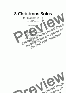 page one of 8 Christmas Solos for Clarinet in Bb and Piano