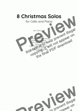 page one of 8 Christmas Solos for Cello and Piano